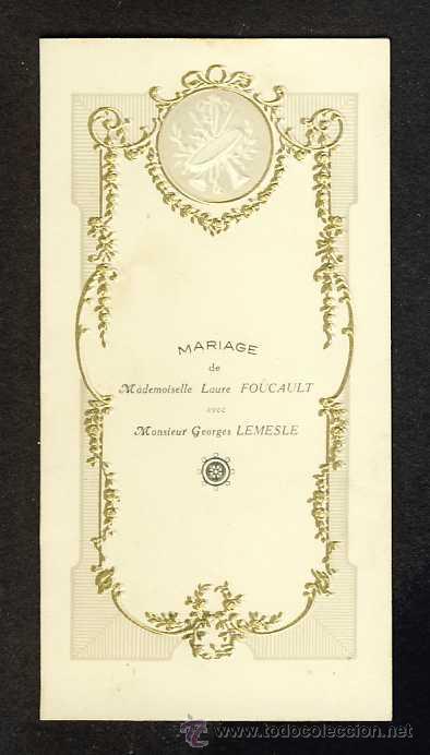 Coleccionismo: Menu en relieve fechado en 1929 - Foto 1