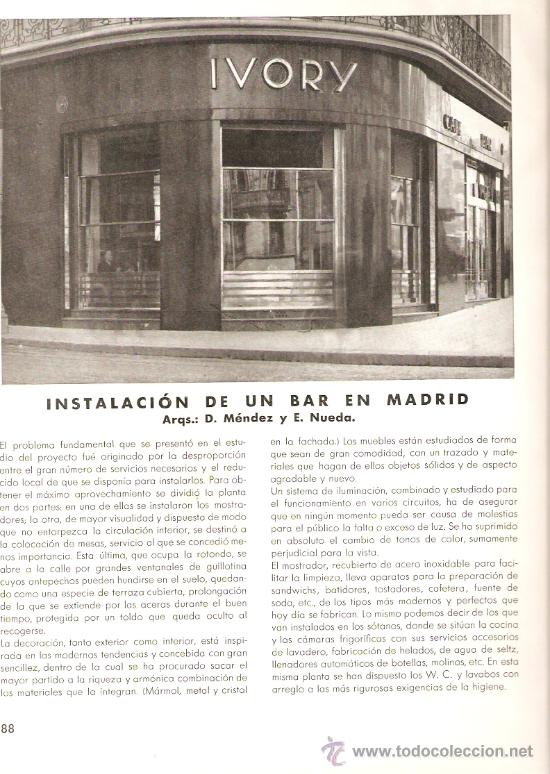 Coleccionismo: HOJAS REPORTAJE A&Ntilde;O 1934 ARQUITECTURA TEATRO BENAVENTE MADRID ARQUITECTO BARROSO BAR IVORY MENDEZ