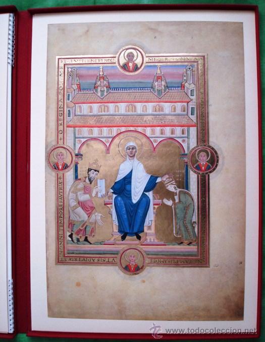 Coleccionismo: 4 Hojas facs&iacute;miles del Codex Aureus Escurialensis, siglo XI (C&oacute;dice &Aacute;ureo). Testimonio - Foto 1