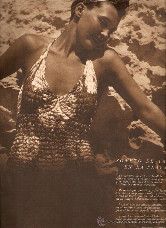 Colecionismo: A&Ntilde;O 1940 POESIA SONETO DE AMOR EN LA PLAYA DIONISIO RIDRUEJO BURGO DE OSMA ILUSTRACION