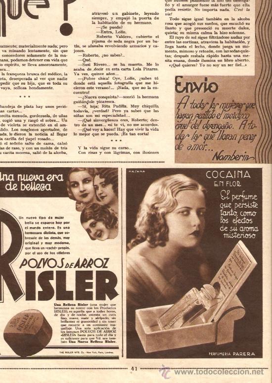 Colecionismo: A&Ntilde;O 1934 PUBLICIDAD LEVADURA ROYAL POLVOS ARROZ RISLER COCAINA EN FLOR PERFUMERIA PARERA BADALONA