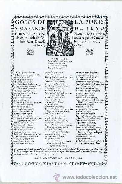Coleccionismo: GOIGS A LA PURISSIMA SANCH DE JESUCHRIST (1975)