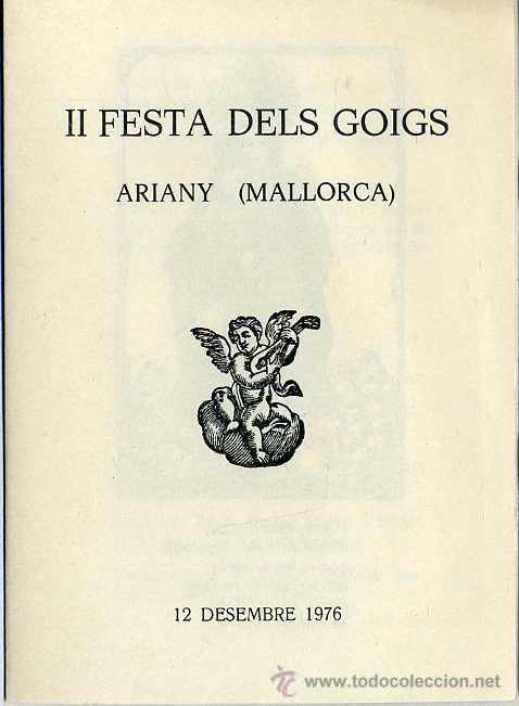 Coleccionismo: II FESTA DELS GOIGS ARIANY, MALLORCA (1976)