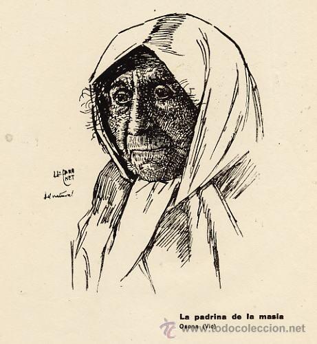 Coleccionismo: LORENZO BRUNET- BADALONA 1873-1939  OSONA VICH LA PADRINA DE LA MASIA HOJA LIBRO CAPS DE CATALUNYA