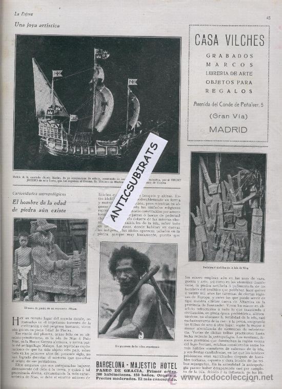 Coleccionismo: RECORTE DE PRENSA. A&Ntilde;O 1929.CARABELA.SANTA MARIA.COLON.JOYAS. TRUST JOYERO.AYUNTAMIENTO DE HUELVA.
