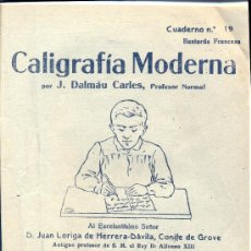 Coleccionismo: CUADERNO DE CALIGRAFIA MODERNA Nº 19 BASTARDA FRANCESA AÑOS 30