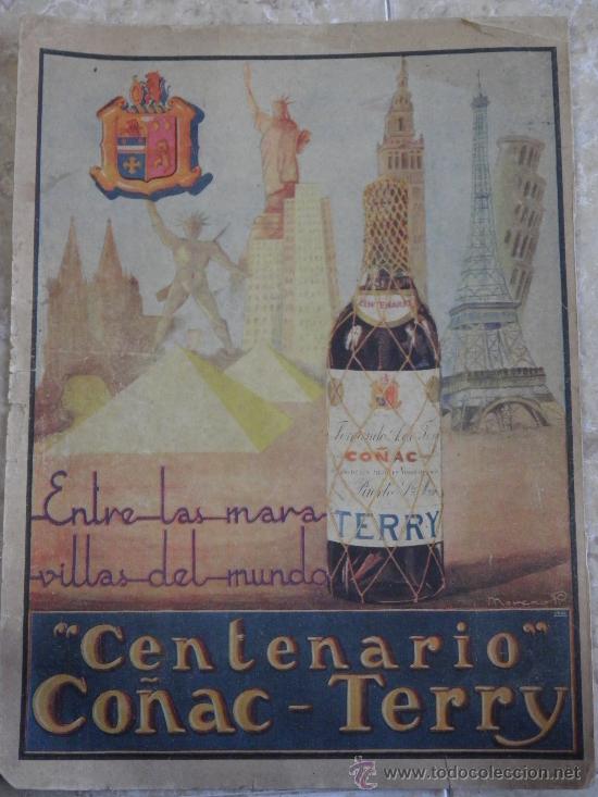 Colecionismo: A&Ntilde;O 1939 RECORTE PRENSA PUBLICIDAD BEBIDAS CENTENARIO CO&Ntilde;AC TERRY