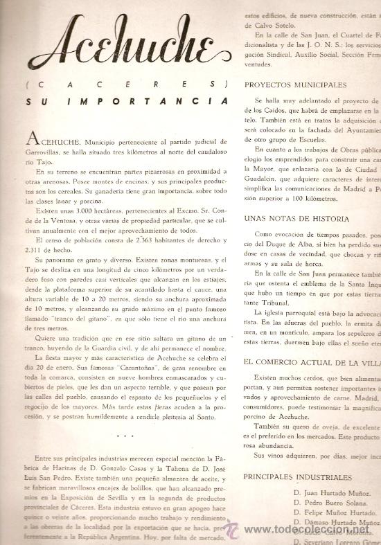 Collectionnisme: A&Ntilde;O 1939 RECORTE PRENSA CACERES ACEHUCHE GARROVILLAS MAQUINARIA INDUSTRIAL SA MANRESA TEXTIL FABRICA