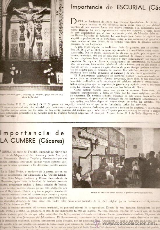 Coleccionismo: A&Ntilde;O 1939 RECORTE PRENSA CACERES ESCURIAL LA CUMBRE CRISTO DE LA AGONIA CORDOBA FERNAN-NU&Ntilde;EZ