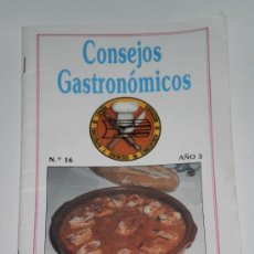 Coleccionismo: LIBRETO CONSEJOS GASTRONOMICOS , Nº 16 AÑO 3 . EDITA F.A.C.Y.R.E . DEL AÑO 1986 . 