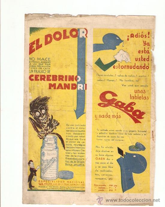 Colecionismo: RECORTE PUBLICIDAD.A&Ntilde;OS 30.CEREBRINO MANDRI.TABLETAS GABA.