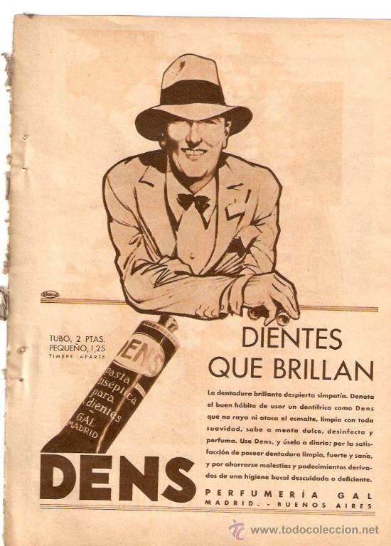 Colecionismo: RECORTE PUBLICIDAD.A&Ntilde;OS 30.PERFUMERIA GAL.DENS.DENTIFRICO.JACINTO QUINCOCES.
