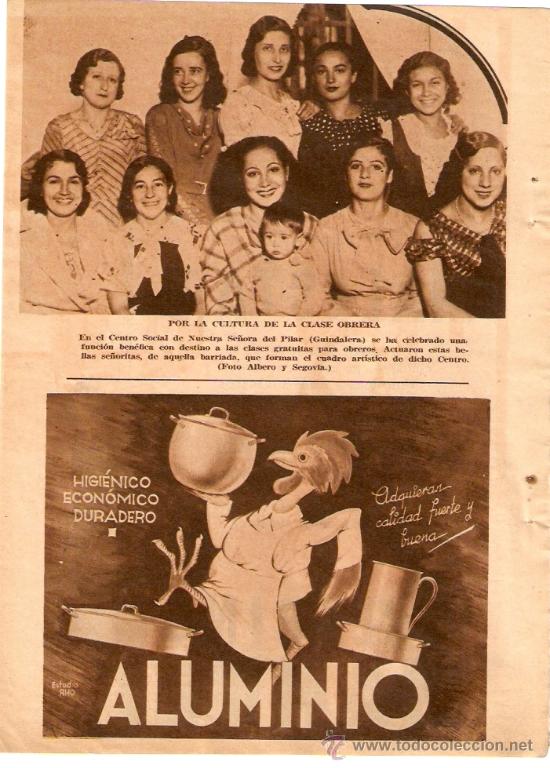 Coleccionismo: RECORTE PRENSA.A&Ntilde;OS 30.CENTRO SOCIAL NUESTRA SE&Ntilde;ORA DEL PILAR.GUINDALERA.