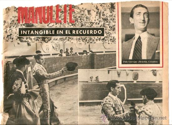 Coleccionismo: HOJA REPORTAJE.A&Ntilde;O1962.MANOLETE.TOROS.TORERO.FOTO CAMPBELL.FOTO CARVAJAL.