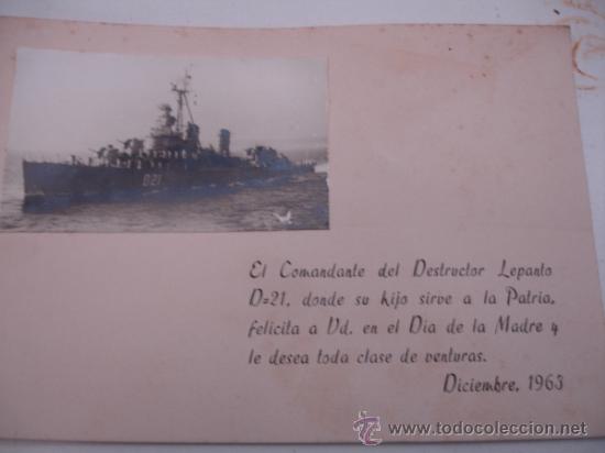 Coleccionismo: FELICITACI&Oacute;N DEL COMANDANTE DEL BUQUE LEPANTO