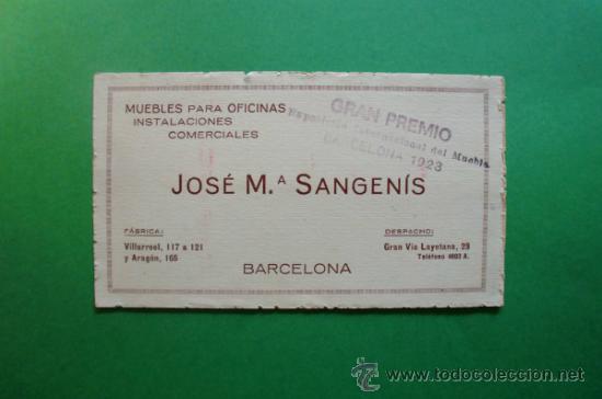 Coleccionismo: MUEBLES PARA OFICINA ISNTALACIONES COMERCIALES JOSE MARIA SANGEN&Iacute;S - BARCELONA 1923