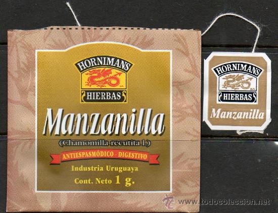 Coleccionismo: URUGUAY    SOBRES DE TE   DE MANZANILLA &rdquo;HORNIMAS&rdquo;