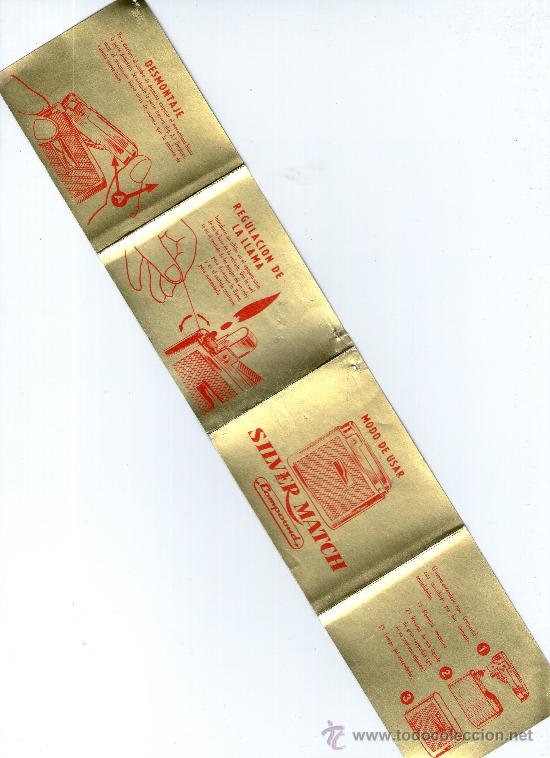 Coleccionismo: instrucciones mechero silver match - compound - - Foto 1