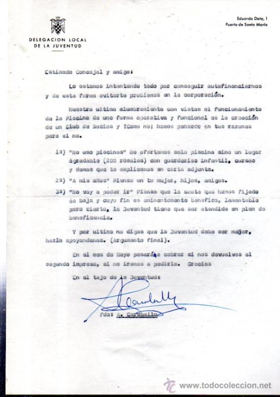 Collecting paper: DELEGACI&Oacute;N LOCAL DE LA JUVENTUD, PUERTO DE SANTA MAR&Iacute;A, AUTOFINANCIACI&Oacute;N, A.CARABALLO