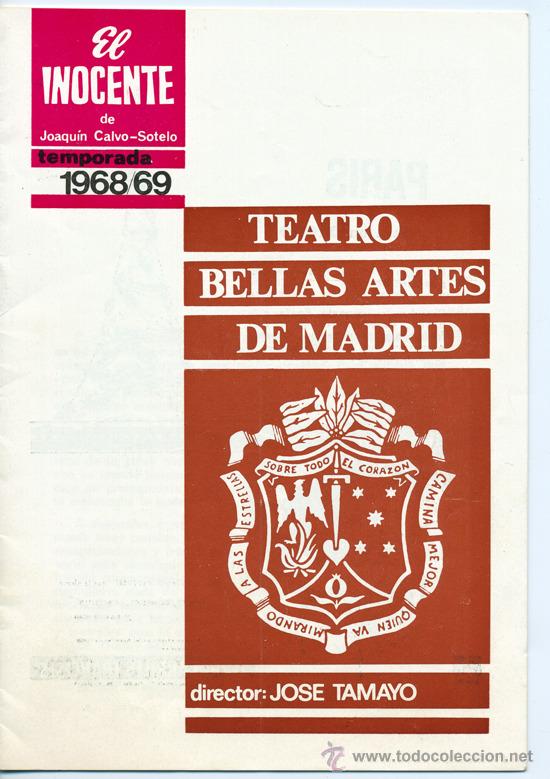 Coleccionismo: Programa del teatro Bellas Artes de Madrid Temporada1968-69