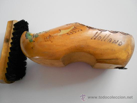 Coleccionismo: zueco holandes en madera con cepillo - Foto 3