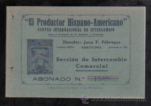 Collecting paper: TALONARIO DEL PRODUCTOR HISPANO AMERICANO. CENTRO INTERNACIONAL DE INTERCAMBIO. CONTIENE 20 TALONES