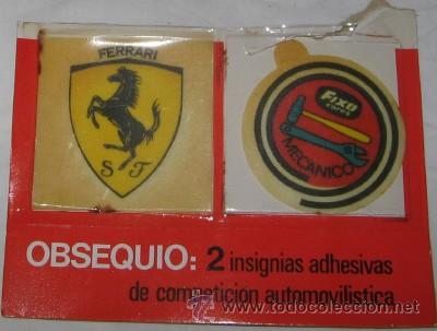 Coleccionismo: INSIGNIAS ADHESIVAS PUBLICIDAD DE FERRARI Y FIXO KORES