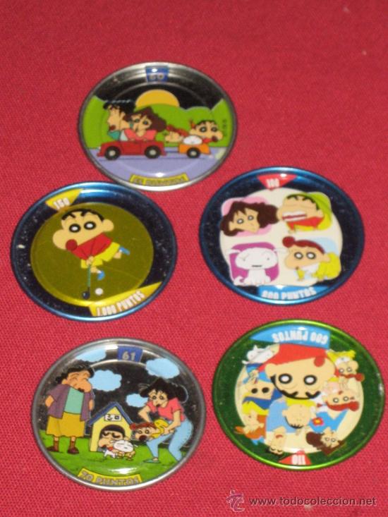 Coleccionismo: LOTE CON 5 CHAPAS DE SHINCHAN DE BOLLYCAO