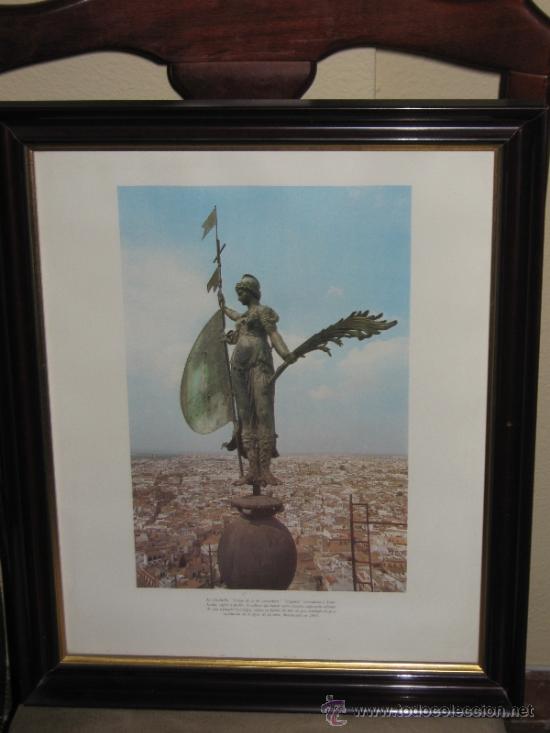 Coleccionismo: LAMINA DEL GIRALDILLO DE LA GIRALDA DE SEVILLA  - MIDE 39X47 CON EL MARCO