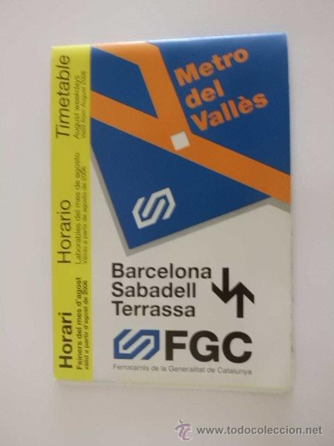 Horarios Tren Fgc Ano 2006 Linea Barcelona Saba Comprar En