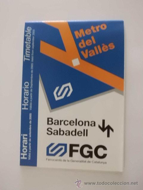 Horarios Tren Fgc Ano 2005 Linea Barcelona Saba Comprar En