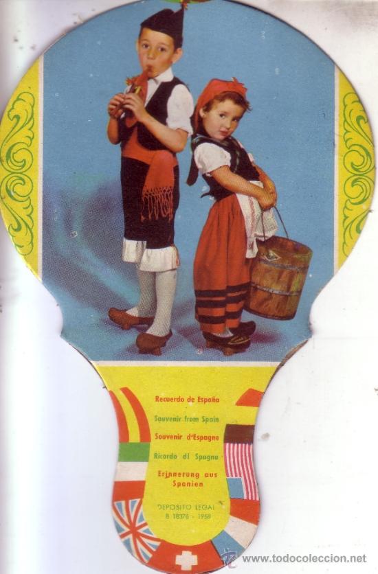 Coleccionismo: ABANICO RECUERDO DE ESPA&Ntilde;A - TRAJES TIPICOS - REGIONALES - A&Ntilde;O 1958