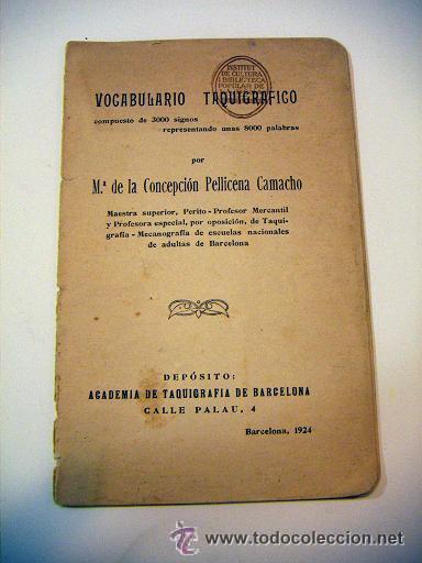 Collectionnisme: Vocabulario taquigrafico Academia de Taquigrafia de Barcelona 1924