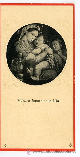 Coleccionismo: ANTIGUA ESTAMPA RELIGIOSA DE LA VIRGEN DE LA SILLA