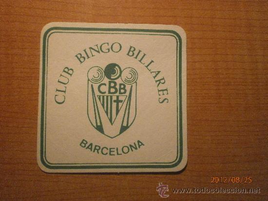Coleccionismo: POSAVASOS  CLUB BINGO BILLARES BARCELONA