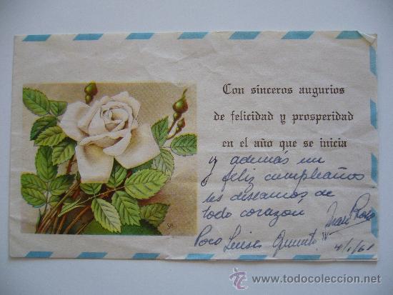 Coleccionismo: Felicitaci&oacute;n de a&ntilde;o nuevo. A&ntilde;o 1961.