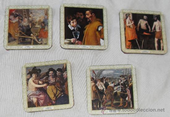 Coleccionismo: 5 POSAVASOS CUADROS DE VELAZQUEZ PINTURA ESPA&Ntilde;OLA