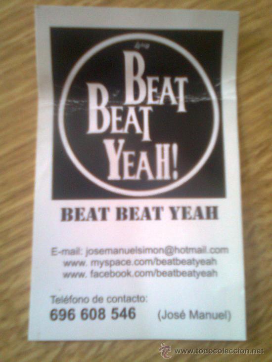 Coleccionismo: Tarjeta de Beat Beat yeah !... grupo de versiones de The Beatles
