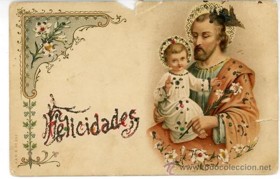 Coleccionismo: ANTIGUA POSTAL RELIGIOSA DE SAN JOS&Eacute; Y EL NI&Ntilde;O. 1912