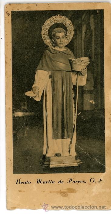 Coleccionismo: ANTIGUA ESTAMPA RELIGIOSA DEL BEATO SAN MART&Iacute;N DE PORRES