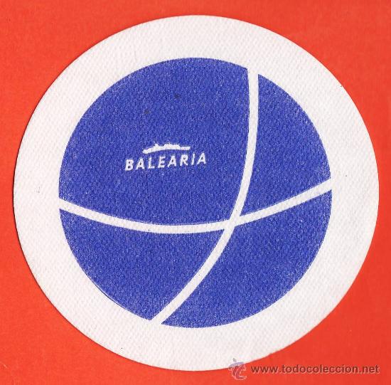 Collectionnisme: posavasos - balearia - compa&ntilde;ia naviera turistica - papel tela - a&ntilde;os 80 / 90