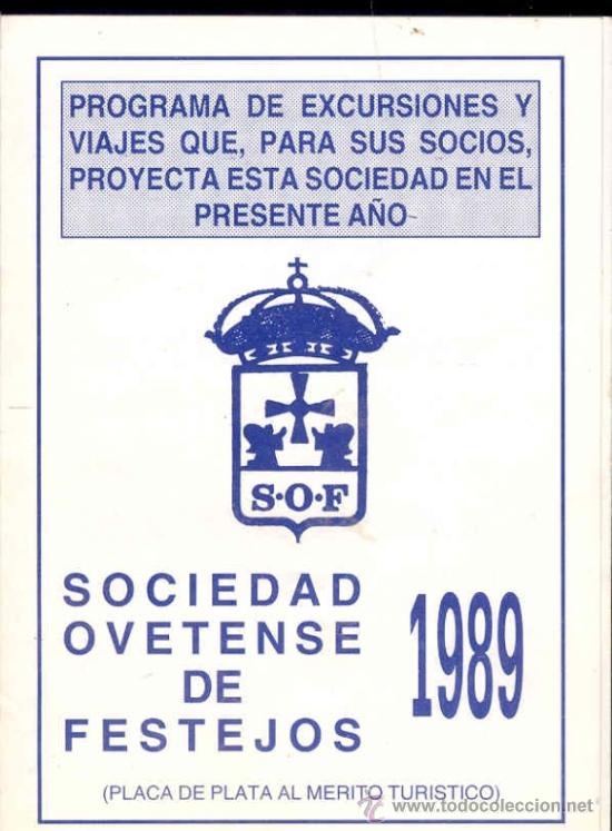 Coleccionismo: PROGRAMA DE EXCURSIONES Y VIAJES DE LA SOCIEDAD OVETENSE DE FESTEJOS (SOF) 1986 - Foto 1