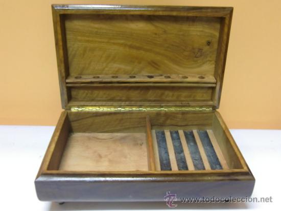 Coleccionismo: Caja de tabaco, de olivo - Foto 3
