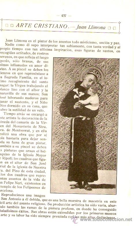 Collezionismo: RECORTE PRENSA.A&Ntilde;O 1919.ARTE CRISTIANO.JOAN LLIMONA.RIGALT GRANELL.VIDRIERAS ARTISTICAS.VITRALLS.