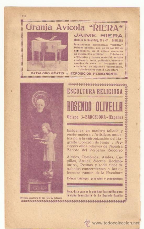 Collezionismo: RECORTE PUBLICIDAD.A&Ntilde;O 1919.BUJIAS ROYAL.ESEBAN SALA.GRANJA AVICOLA RIERA.ROSENDO OLIVELLA.ESCULTURA