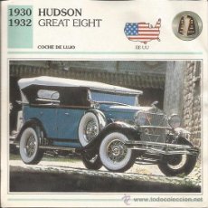Coleccionismo: *** FT22 - FICHA TECNICA - HUDSON GREAT EIGHT - 1930 / 1932 - COCHE DE LUJO - EE. UU.