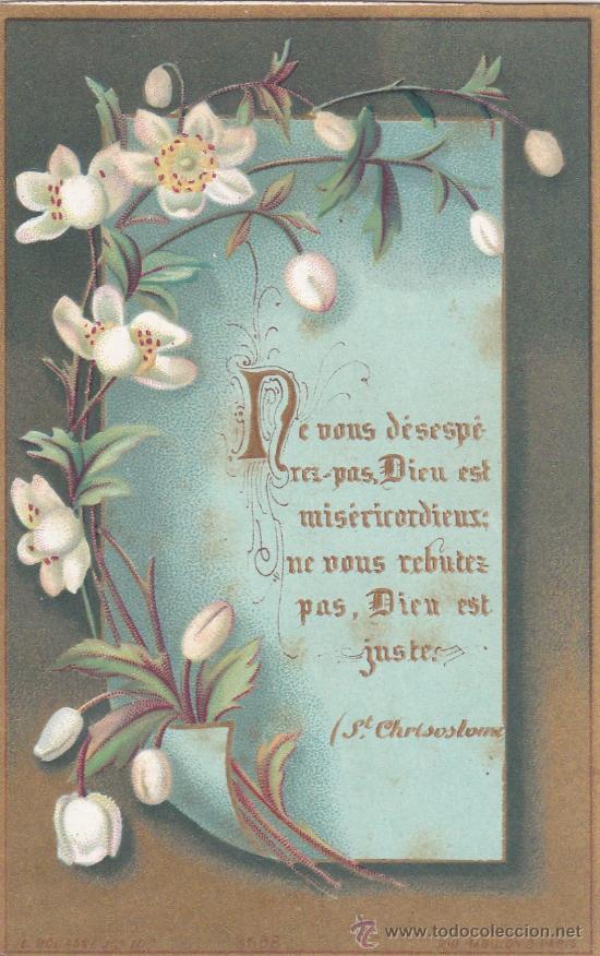 Sammelleidenschaft Papier: Tarjeta religiosa en franc&eacute;s