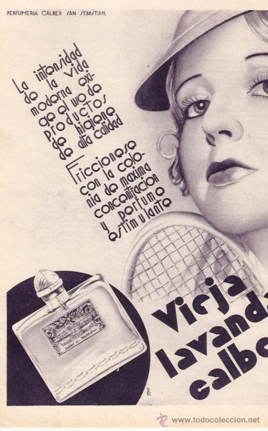 Collectionnisme: RECORTE PUBLICIDAD.A&Ntilde;O 1933.PERFUMERIA CALBER.VIEJA LAVANDA CALBER.SAN SEBASTIAN.COLONIA.PERFUME.