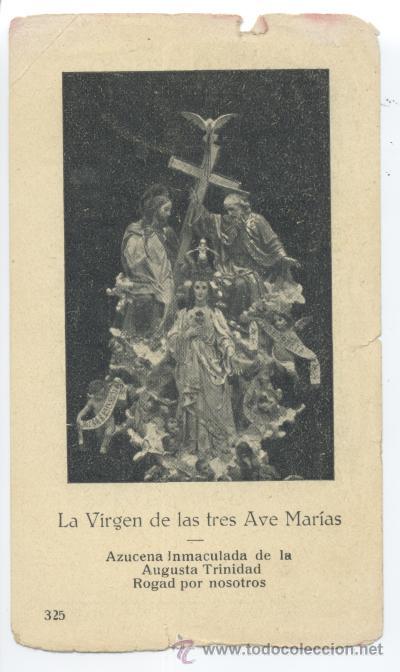 Coleccionismo: Estampa. La Virgen de las tres Ave Mar&iacute;as. Ba&ntilde;eres, Barcelona