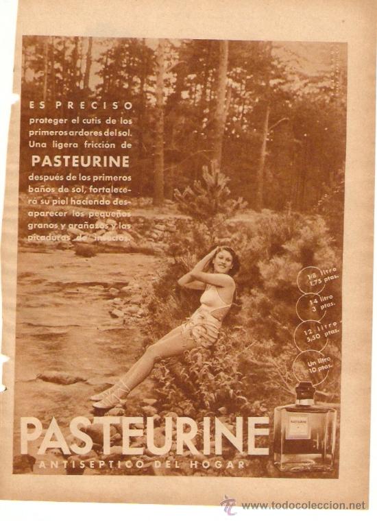 Colecionismo: RECORTE PUBLICIDAD.A&Ntilde;O 1936.PASTEURINE.ANTISEPTICO DEL HOGAR.